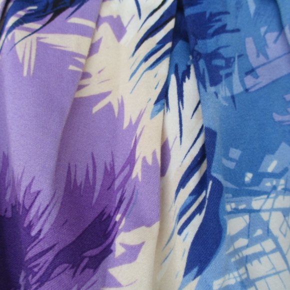 Maggy London Retro Empire Midi Dress Women’s Size 8 Blue Purple with Pockets - Picture 4 of 14